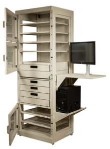 Large automated medication dispensing cabinet